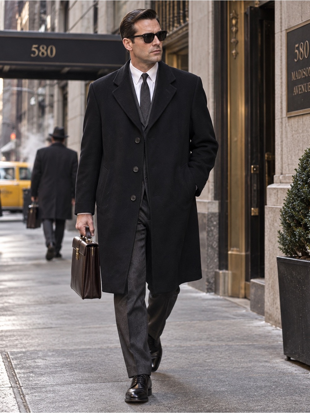 VINTAGE JEAN-PAUL GERMAIN PARIS Mad Men Style Wool Cashmere Men's Overcoat, 42R